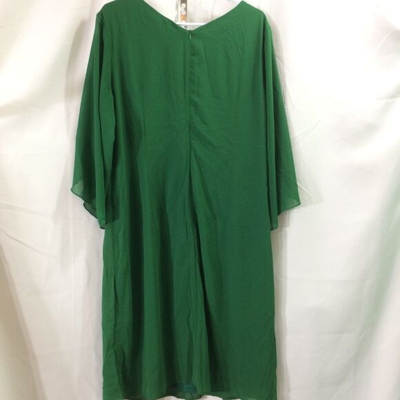 NEW Grace Karin Green Chiffon Shift Dress Sz 18 Flutter Sleeve Cocktail Party - Picture 4 of 5